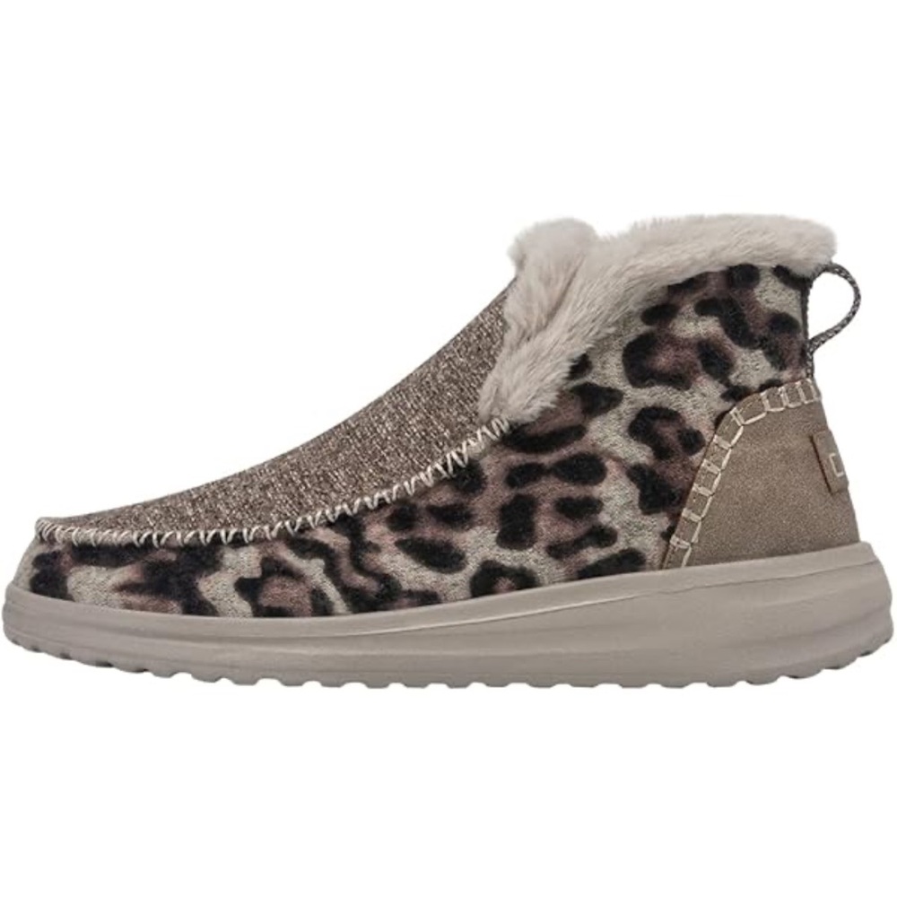 Hey Dude Women's Leopard Fur-Lined Winter Boots